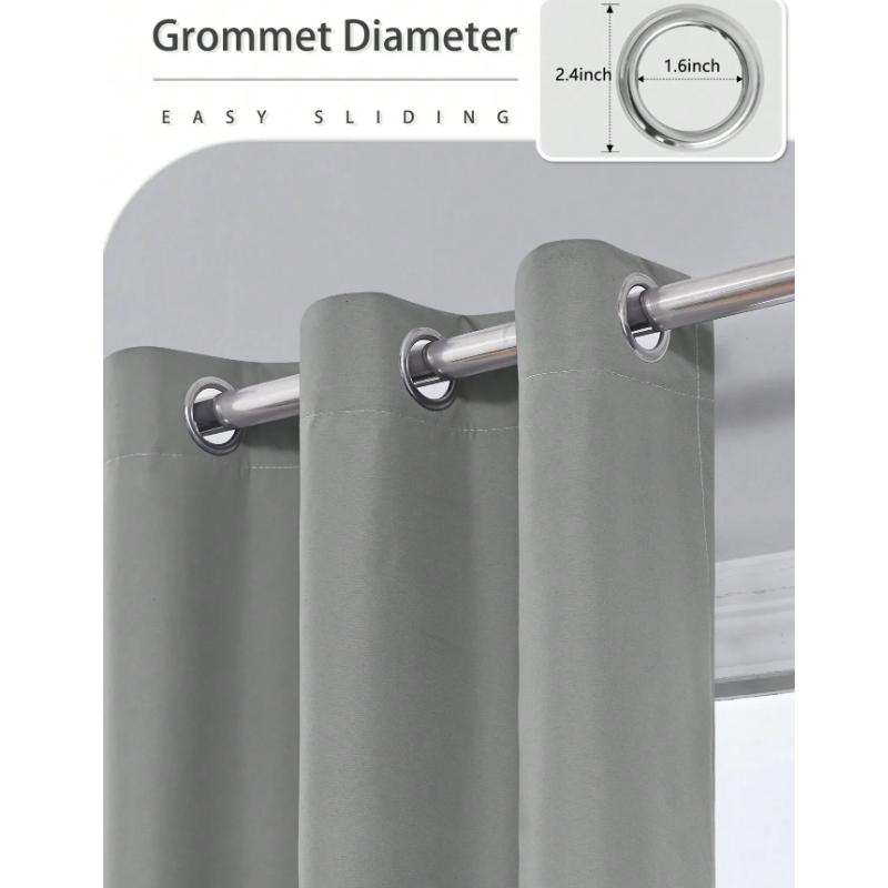1PC Total Privacy Safe and Odorless Curtains for Living Room and Bedroom Solid Blackout Curtains with Grommets