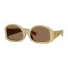 Jacquemus Sunglasses Geometric Full Rim  Shiny Black Frame And Brown Lens Jac 15c1 Beige