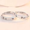 Adjustable Couple Ring Set Forever You Geometric Design Vintage Style Plated Unisex Jewelry Valentines Day Gift