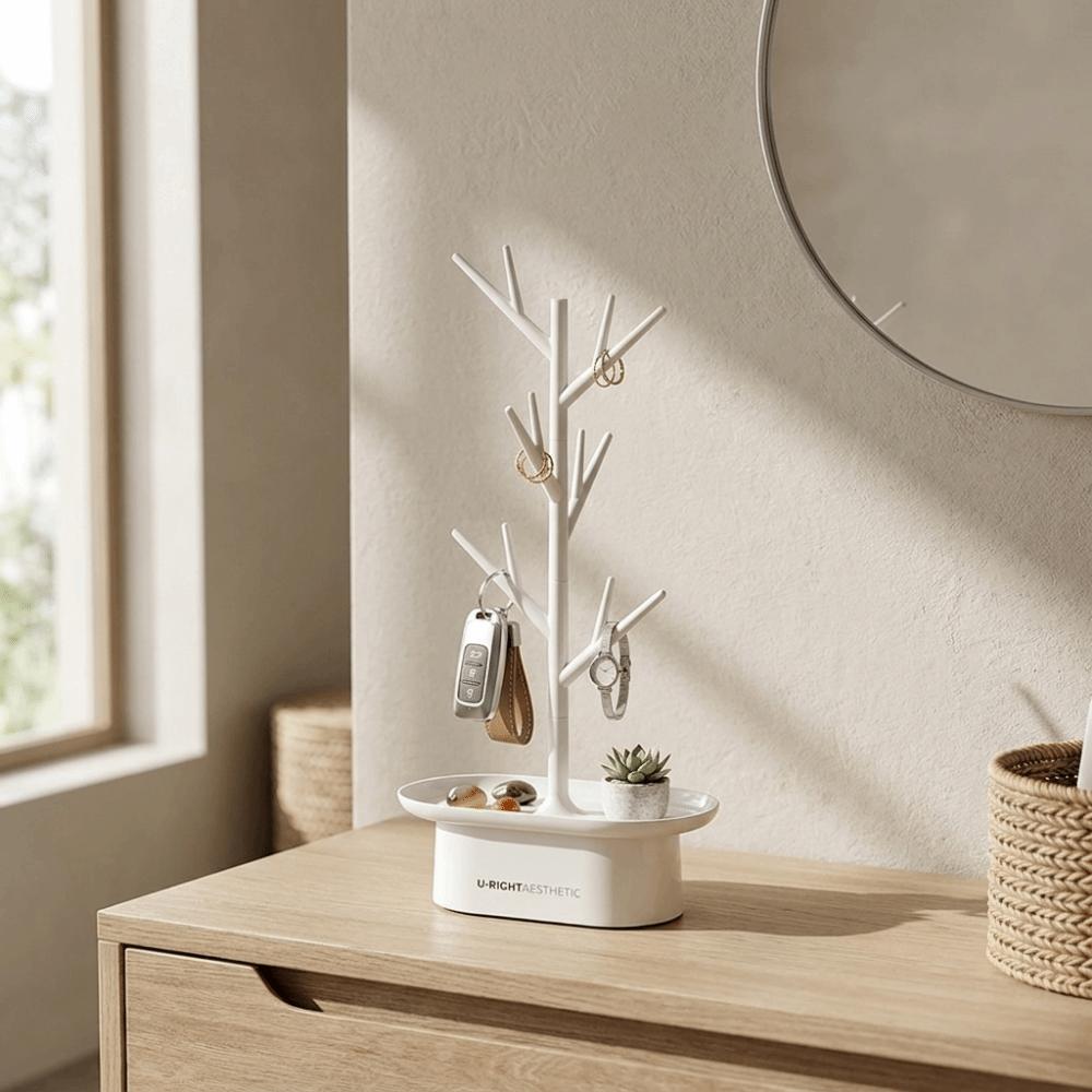 Space Saving Tree Shape Jewelry Rack Decorative Ring Earring Holder Jewelry Display Stand Tabletop