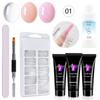 Kit de colle pour extensions d'ongles 15 ml, moule à ongles, brosse à double tête, kit de colle pour extensions d'ongles en cristal, kit de colle cristal