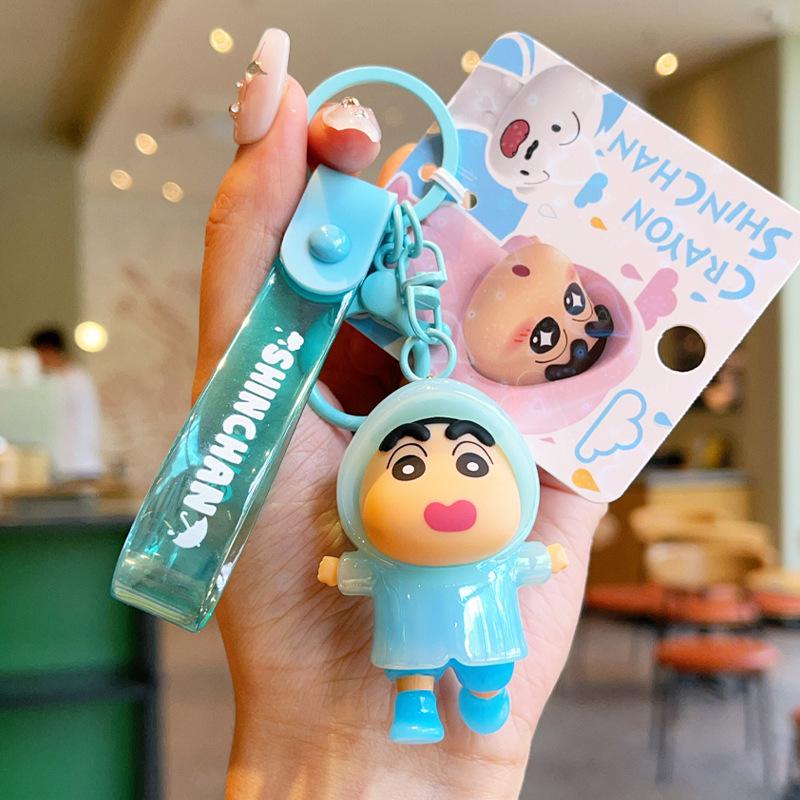 Echter Crayon Shin-chan Plüsch-Schlüsselanhänger: Unisex Regenmantel Anhänger für Schlüssel und Taschen