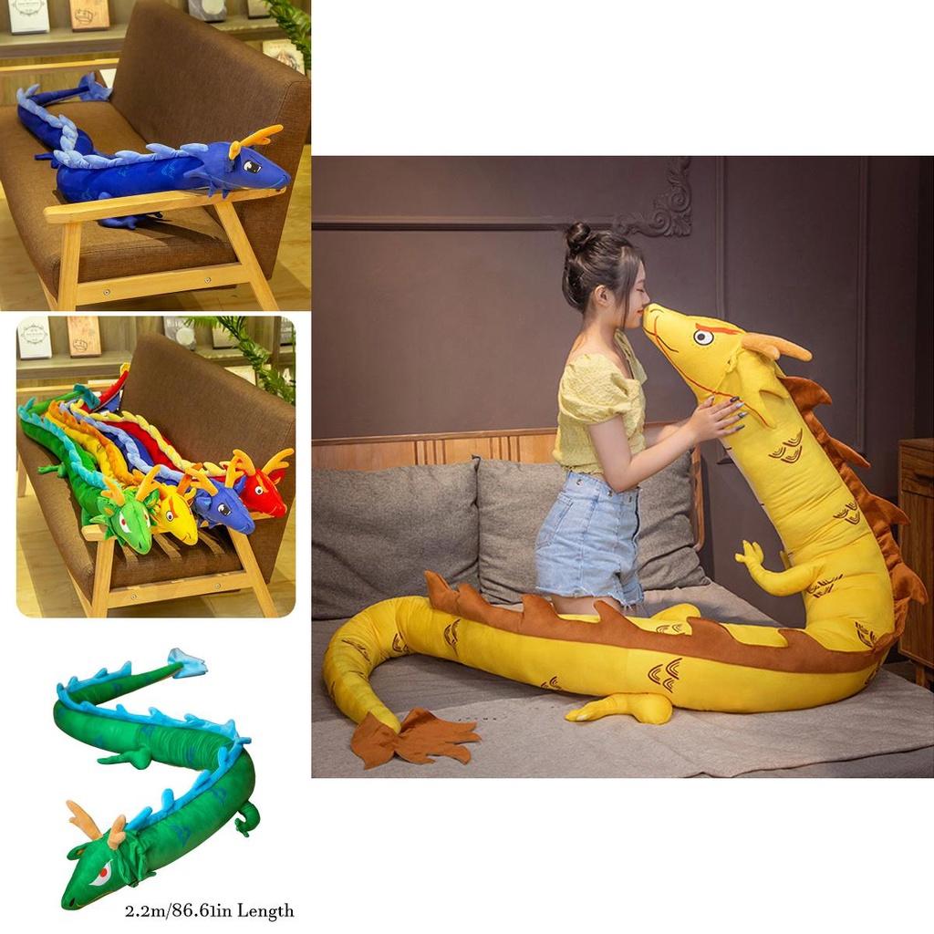 Chinese Dragon Plush Toy Pillow 5 Colors Available, Huge 4m Size