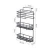 Refrigerator Side Shelf Kitchen Spice Storage Rack Fridge Side Hanging Shelf 3/4 Layer Seasoning Bottle Rack Plastic Wrap Holder