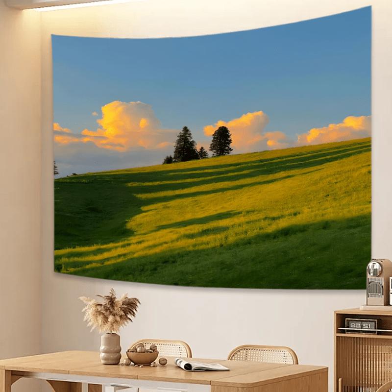 VIKAMA Pastoral Landscape Gradient Tapestry Clouds Grass Living Room Sofa Dining Room Decor Natural Room Wall Hanging