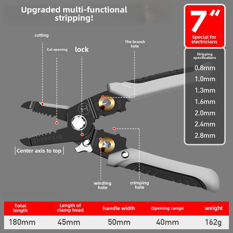 Green Forest Multi-Function Wire Stripping and Crimping Pliers – Industrial-Grade Electrician's Tool