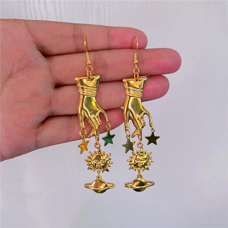 Victoria Gesture Star, Moon, and Sun Charm Earrings