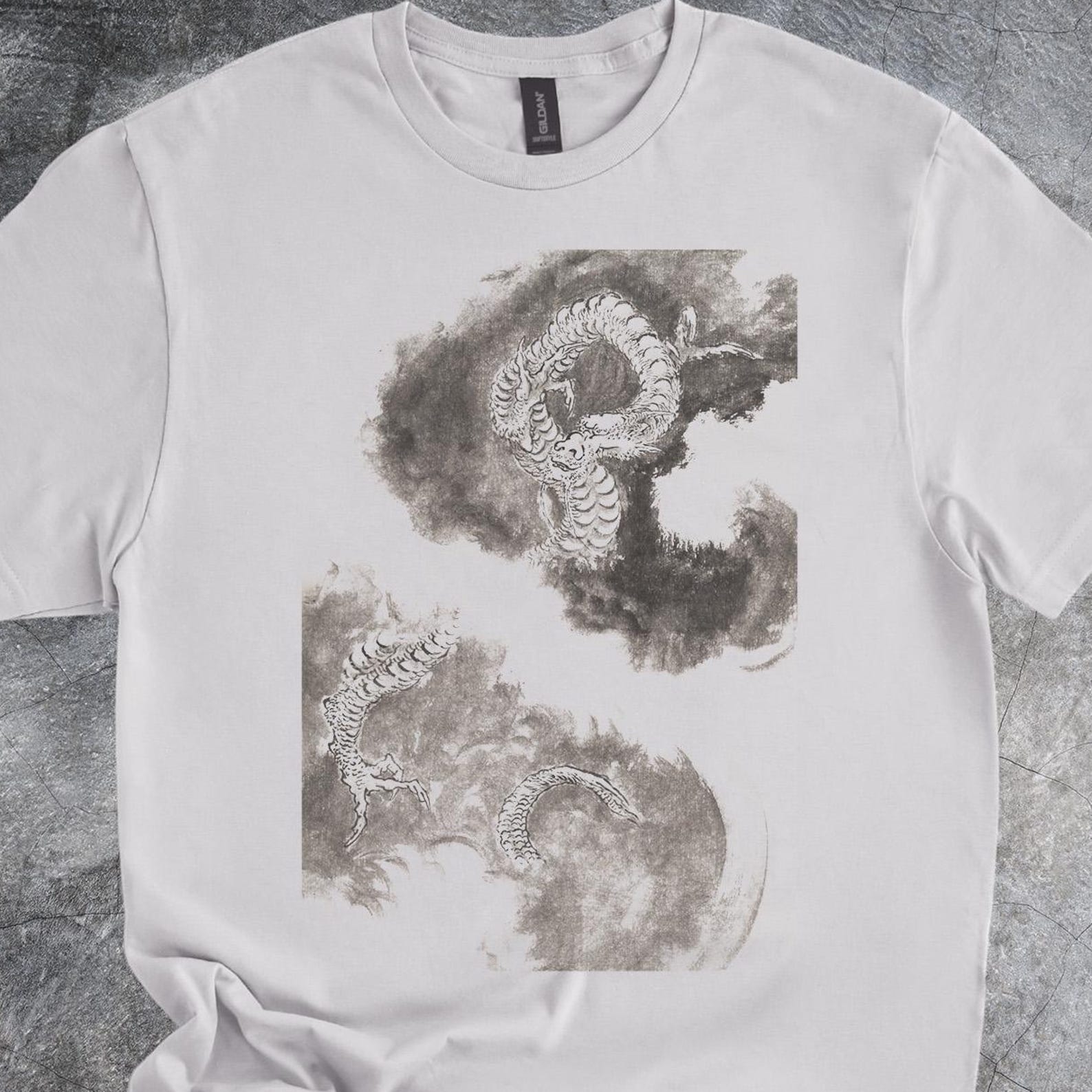 Ink Cloud Dragon Art Shirt Tshirt Asian Mythical Creature Graphic Tee 110