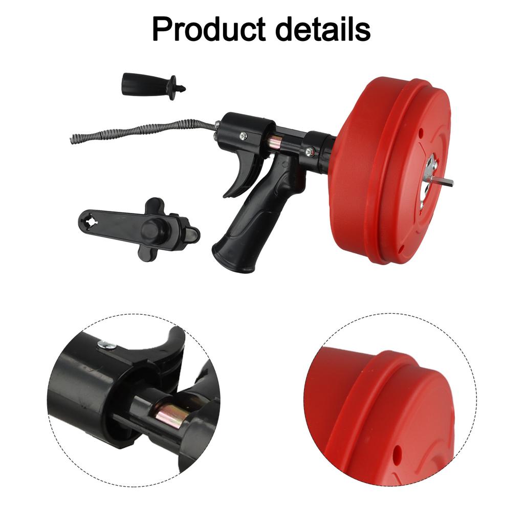 Drain Cleaner Drain Auger Unclogging Pipes Plumbing Projects 3 4 To 2 Inch Capacity Automatic Clutch Spring Hygienic Storage