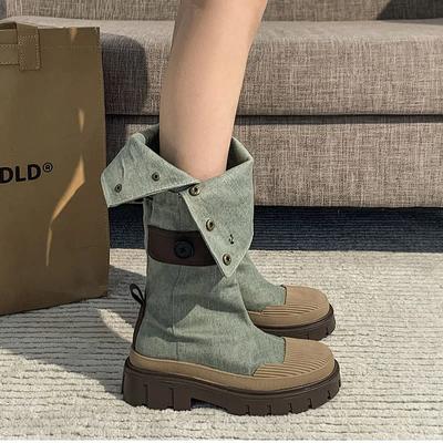 Neue Punk-lange Stiefel für Damen mit hoher Plattform, modische dicke Unterseite, Gothic-Booties für Mädchen, coole Winterschuhe, Plateaustiefel