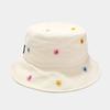 2025 LDSLYJR Men's And Women's Cotton Flower Embroidery Bucket Hat Outdoor Travel Sun Cap Fisherman Hat