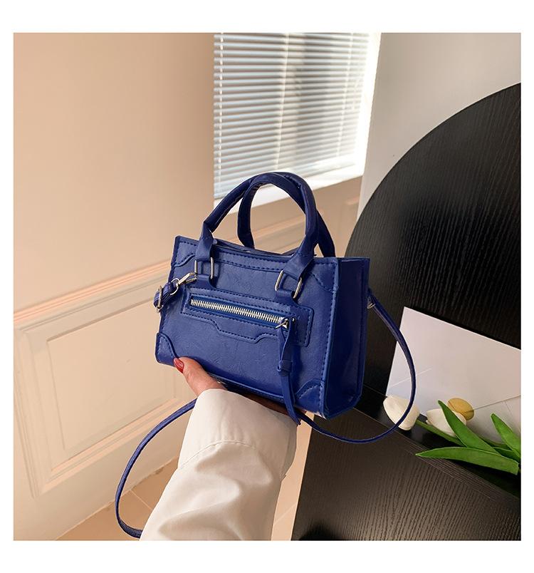 

Fashion handbag women s 2024 new Korean version trend casual small square bag PU shoulder messenger bag синій