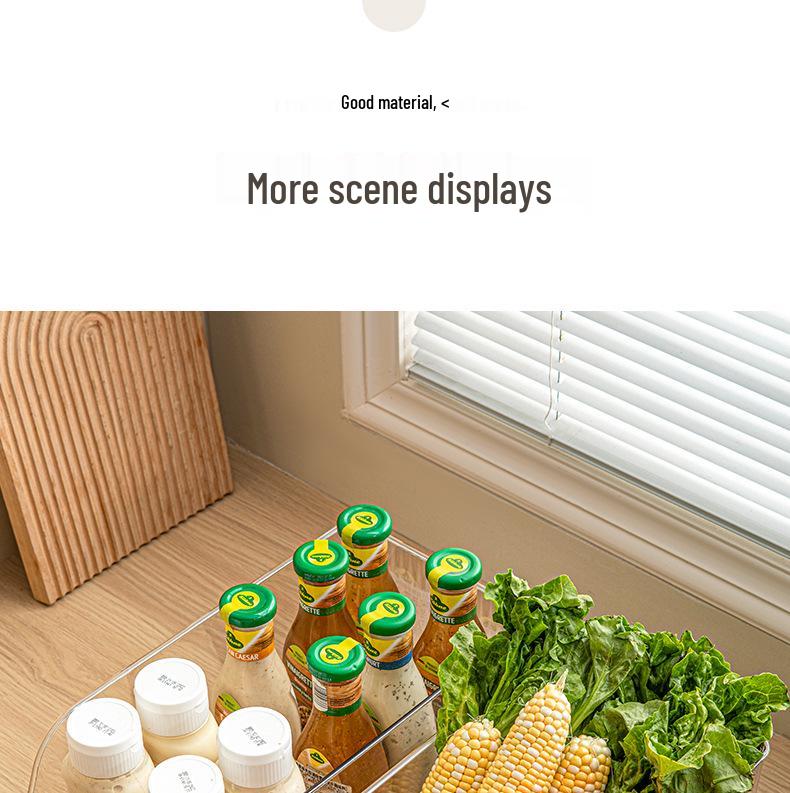 Food-Grade Plastic Kitchen Refrigerator Organizer for Vegetables, Eggs, and More