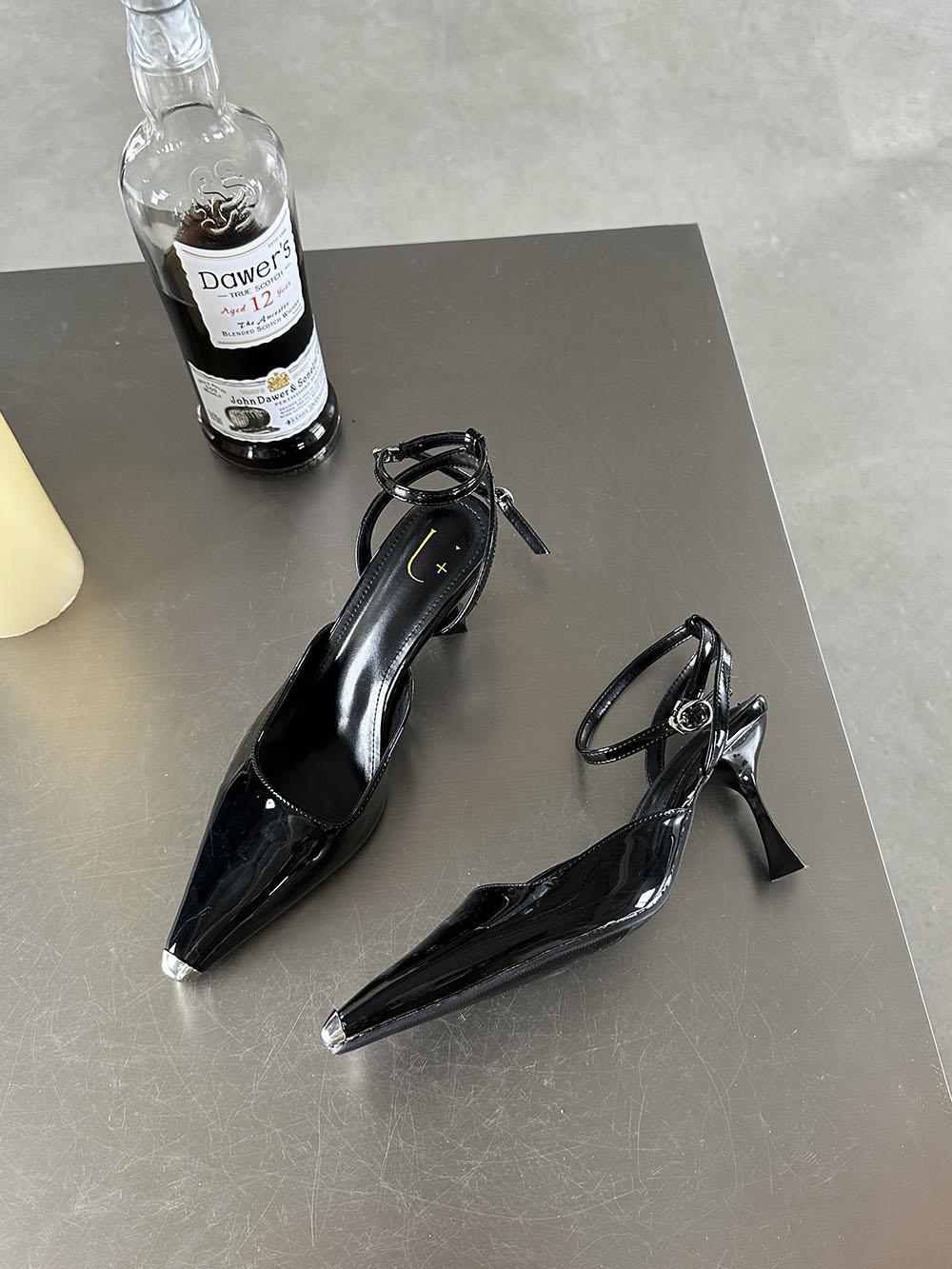 

модные женские сандалии с острым носком, черные, серебристые, белые, летние туфли на тонком высоком каблуке, с ремешком на щиколотке, вечерние туфли-лодочки, свадебные сексуальные туфли-лодочки 35-39 5.5 чёрный