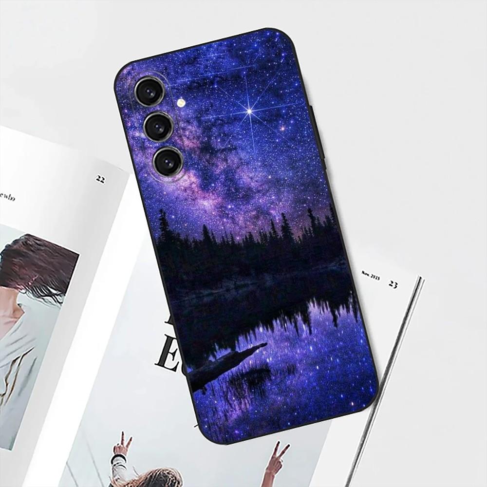 Night Galaxys Sky Stars Space Phone Case For Samsung S25,S24,S21,S22,S23,S30,Ultra,S20,Plus,Fe,Lite,Note,10 Black Soft Shell