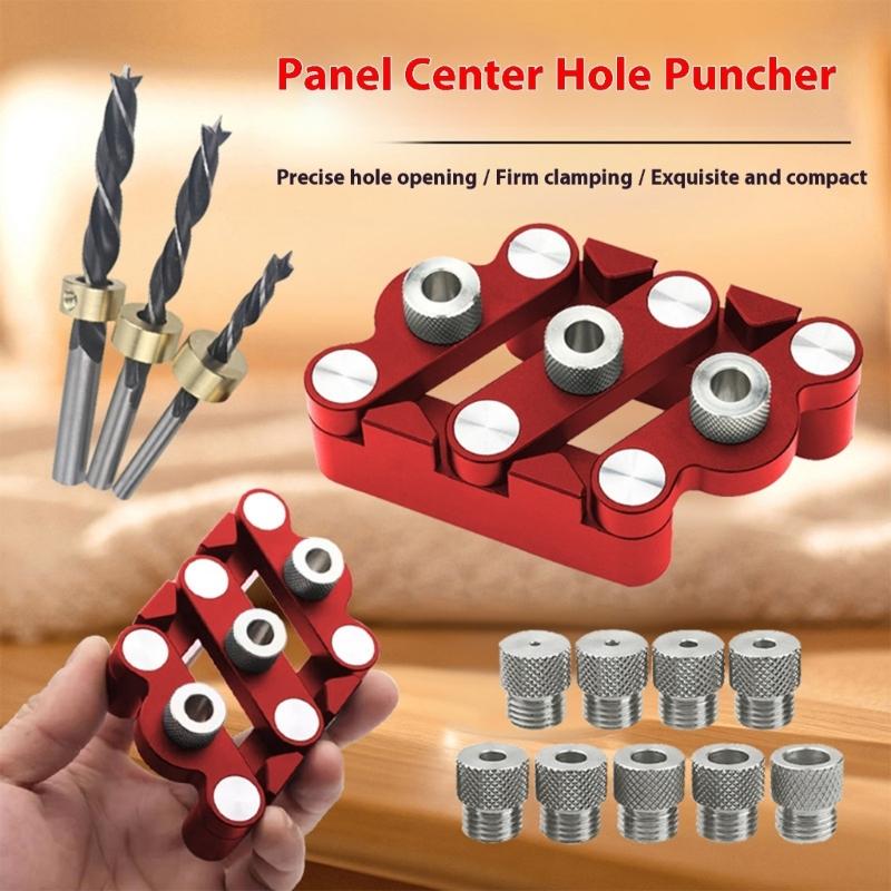 Precise Centering Alignment SelfCentering Dowel Gauge For Woodworking Projects Aluminum Alloy Punch Positioning Jig