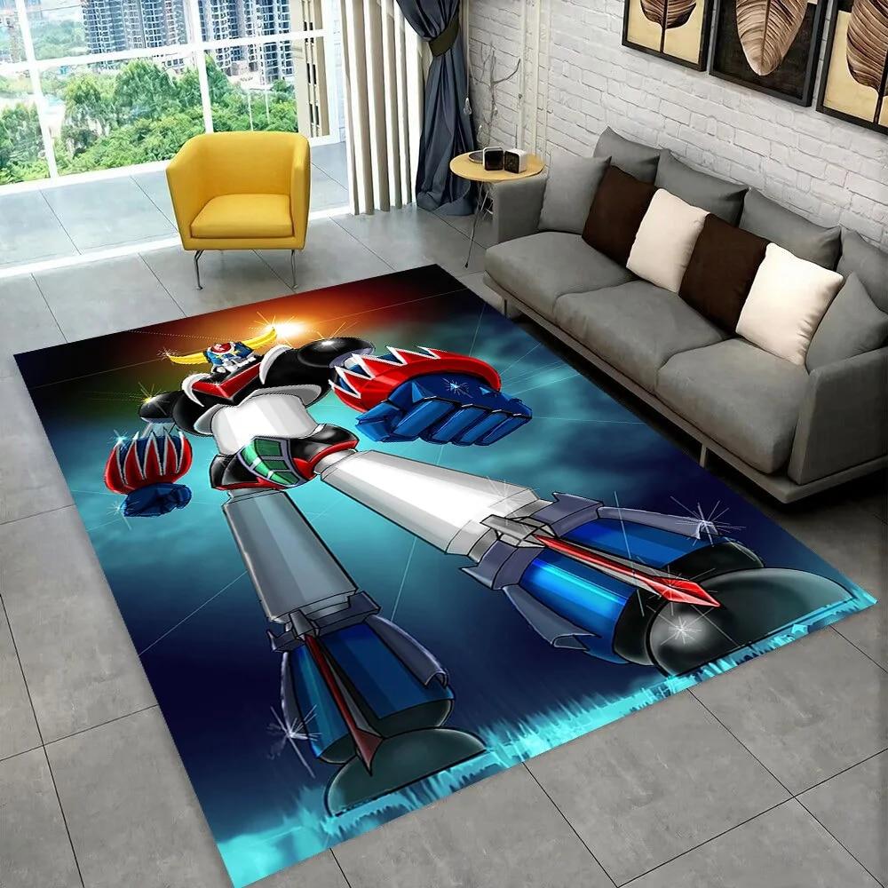 UFO Robot Grendizer Anime Cartoon Area Rug,Carpet for Home Living Room Bedroom Sofa Doormat Decor,kid Play Non-slip Floor Mat 3D