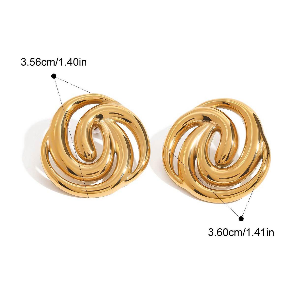 Серьги-гвоздики Yori из нержавеющей стали, круглые, полые, минималистичные, металлические, водонепроницаемые, необычные серьги, украшения, Bijoux Femme, подарок, новые золотистый