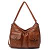 Solid color women's bag new women's bag retro soft leather shoulder crossbody large capacity backpack women's bag