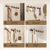 No-Drill Solid Wood Wall-Mounted Clothes and Hat Hook for Entrance or Hallway