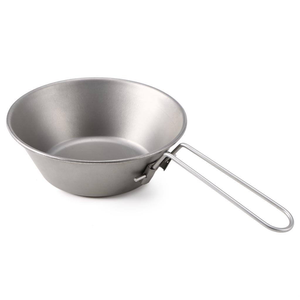 4 stk Lixada 260 ml titanbolle med sammenleggbart håndtak for utendørs camping Fottur Ryggsekkpiknik