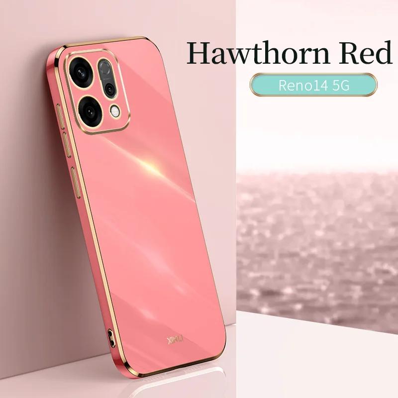 

Для OPPO Reno 14 Pro 5G 2025 14F Candy 6D Плетение Мягкий ТПУ Чехол для телефона Для OPPO Reno14 5G 2025 Гальваническое покрытие Мягкий Силиконовый Ударопрочный Чехол For Reno 14 красный