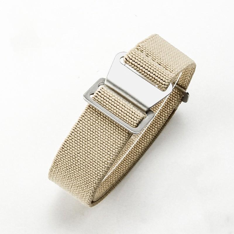 

Універсальний еластичний нейлоновий ремінець для годинників 20, 21, 22 мм, сумісний з Huawei, Samsung, Submariner, Tudor 18mm Silver Buckle Чистий/хакі