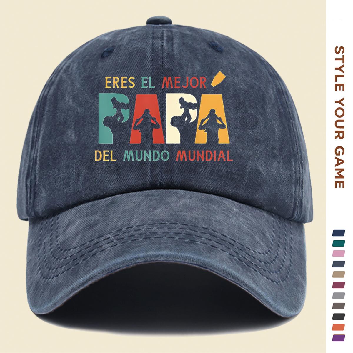 pc YOU ARE THE BEST DAD IN THE WHOLE WORLD Printed Baseball Cap Featuring Colorful Letters with Character Silhouette Pattern 1pc