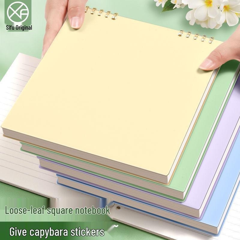 Square Loose-Leaf Sketchbook: Comfortable, High-Value Blank Art Notebook Grid / Thickened 60 Sheets for Journals
