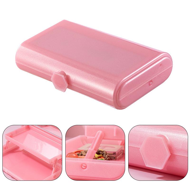 Double Layered Folding Item Box With Mirror Nail/Makeup Brush Jewelry Storage Portable Travel Cosmetics Organizer Container Case