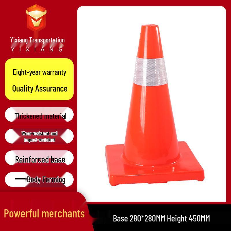 Reflective PVC Traffic Safety Cone - Portable Cone-Shaped Barrier for Road Construction and Anti-collision