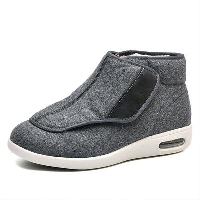 Invierno Terciopelo Ortopedia Pies Anchos Zapatos Hinchados Eversión Ajustable Suave Cómodo Zapatos para Diabéticos Zapatos para Caminar para Papá