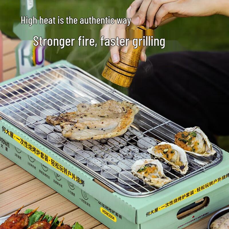 HEDAWOO Disposable Portable BBQ Grill Set