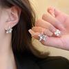 Silver Needle Hollow Super Flash Five-pointed Star Stud Earrings Femininity Decoration
