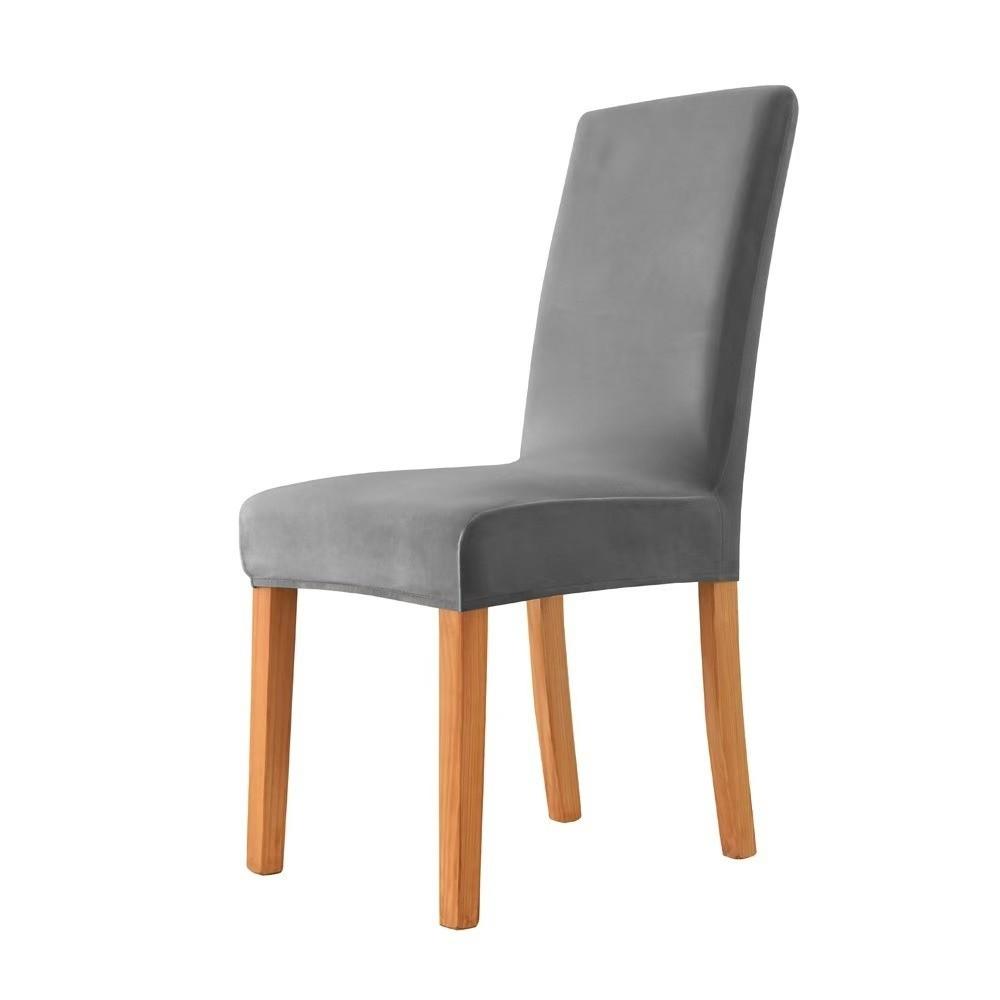 Fashion Dining Chair Cover Elastic Spandex Solid Color Stretch Chair Cover Slipcover High Back Kitchen Chair Cover Dining Room