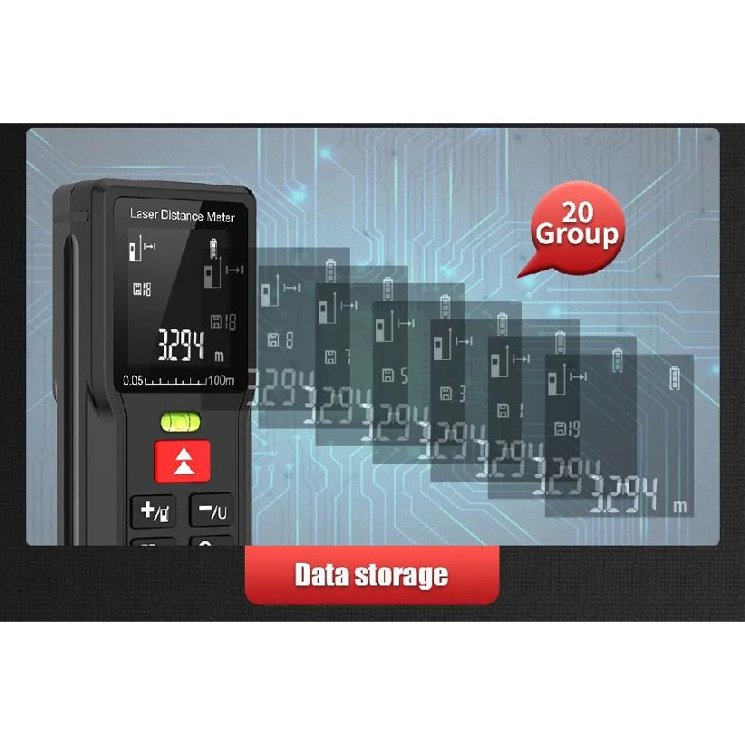 BOAYAL Laser Distance Meter with 2 Bubble Levels 164ft 50m 60m 70m 100m Digital Laser Tape Measure Measuring Devic