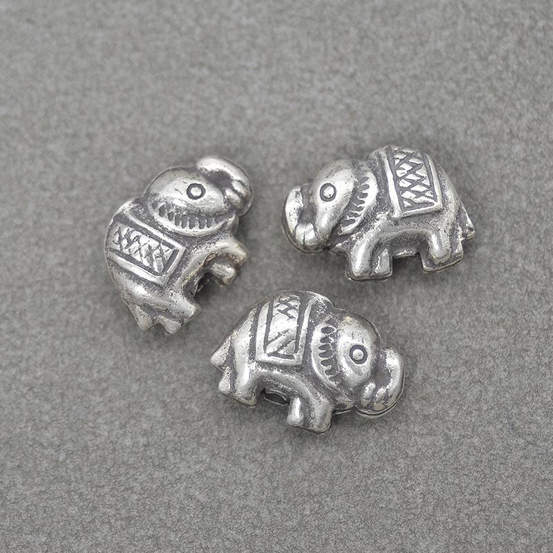 Thai Handmade Silver Elephant Beads Ethnic Bracelet DIY Accessories