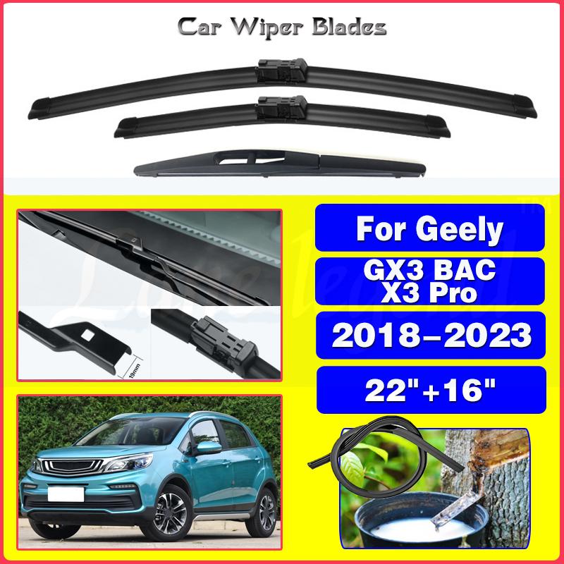 

Wiper Blade For Geely GX3 BAC X3 Pro 22 +16 Car Windshield Windscreen Rubber 2018 Front Rear 3pcs