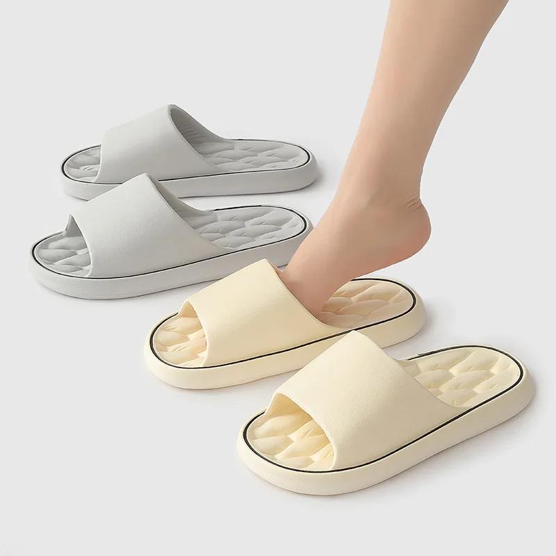 Fashion Summer Men and Women Slippers Ultra Light Soft EVA Slippers Elastic Shoes Colorful Simple Bathroom Flip Flop Sandals