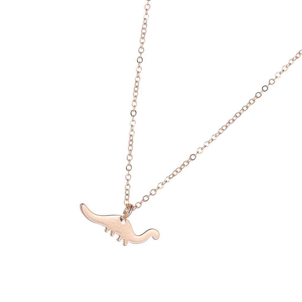 Korean Style Cute Dinosaur Dangle Necklace Women Alloy Pendant Adjustable Chain Wedding Girl Jewelry
