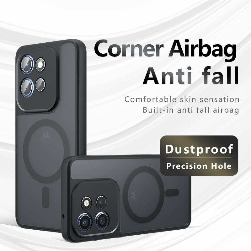 Case For Motorola ThinkPhone 25 Edge 50 Neo Pro Fusion Ultra Magnetic Soft TPU Frame Translucent Matte Plastic Shockproof Cover