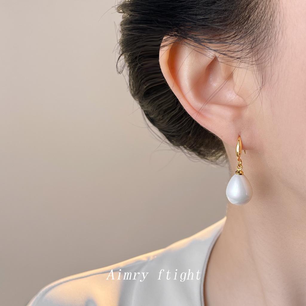 Color Pearl Fresh and Sweet Water Drop New Versatile Commuter Earrings Earrings Supply Chain