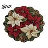 Tapis décoratif d'isolation thermique Rond Set de table de Noël 14 pouces Motif festif Antidérapant Protecteur de table Couvercle de table anti-brûlure Endroit pour manger