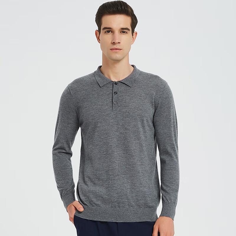 Hengyuanxiang Men's Fine Spun Cashmere Lapel Sweater