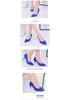 Women's Pointed Toe Velvet High Heels - Shallow Mouth, Thin Heel, Large Sizes Available