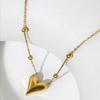 Stainless Steel Heart Pendant Chain Necklace For Women Stylish Trend Girls Neck Choker Jewelry Gifts Waterproof
