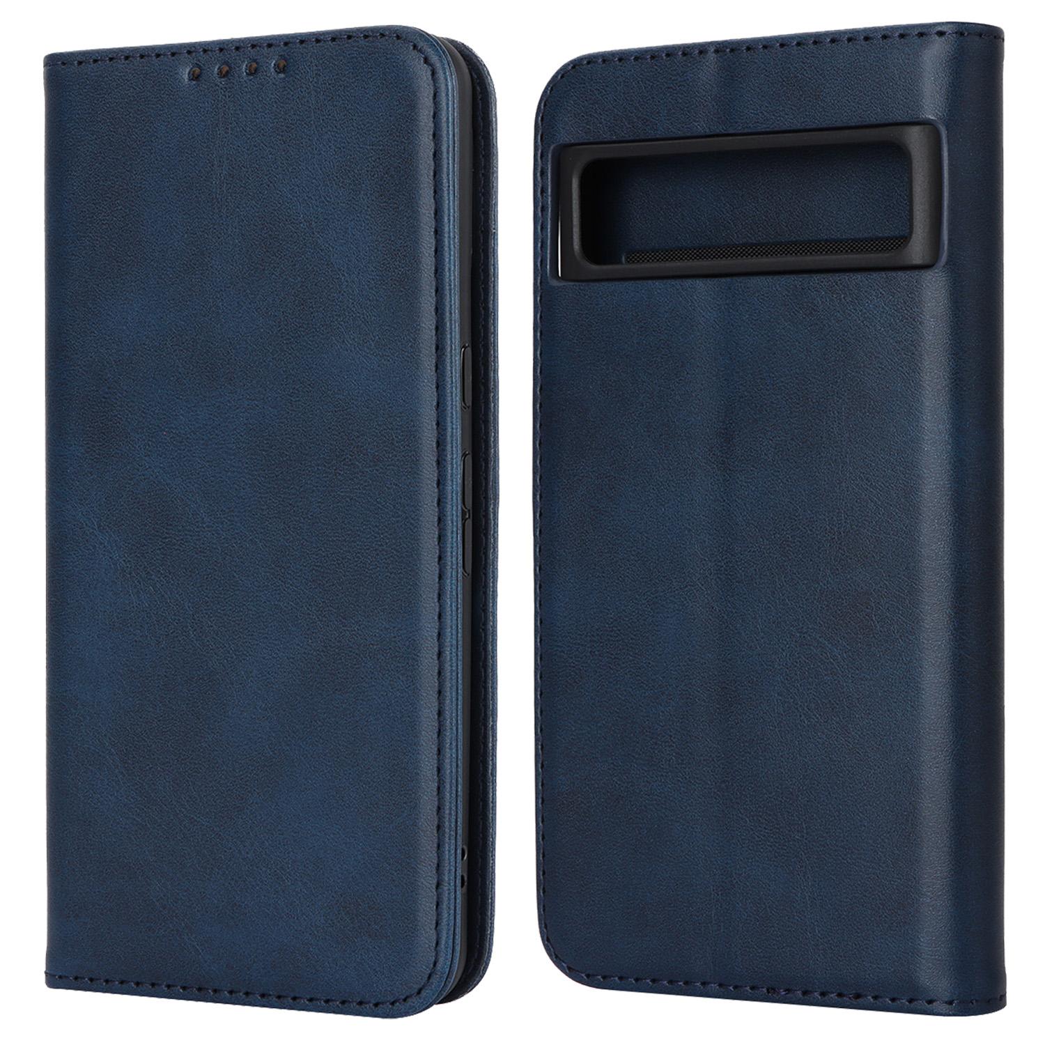 

Calf Texture PU Leather Case for Google Pixel 8 Pro,Anti-drop Stand Wallet Phone Cover Blue