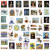 10/30/50pcs Vintage Oil Painting Stickers Aesthetic DIY Scrapbooking Phone Laptop Luggage Cartoon Decoration Decal Sticker Toys