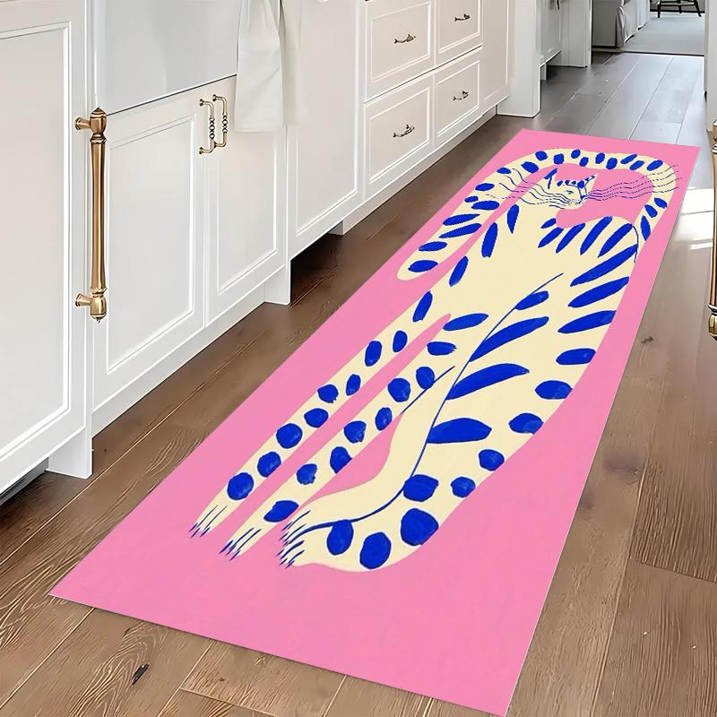 2D Printing Cute Tiger Pattern Carpet Holiday Decoration Non Slip Door Pads Suitable for Living Room Area Decortion Flormat