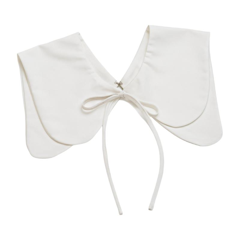 

Elegant French Style Detachable Shawl Collar With Large Lapel For Women Daily Outfit And Occasion белый